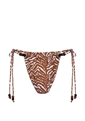 Nicholas Leni bikini bottoms - abstract animal - Brown