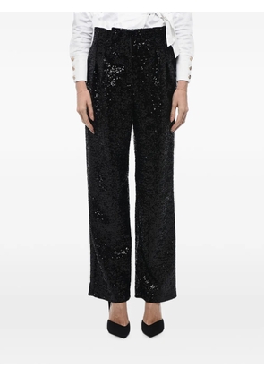 In The Mood For Love Clyde sequin-embellished trousers - Black