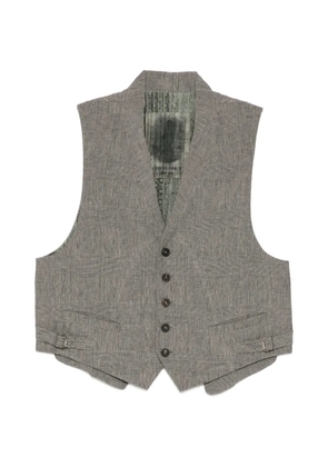 Ziggy Chen checked waistcoat - Grey