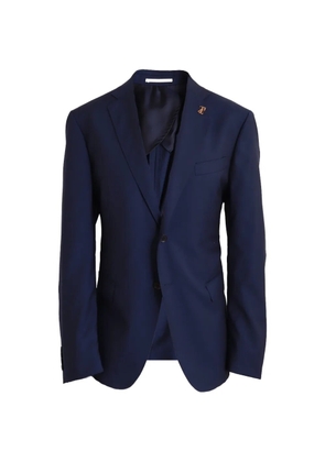 Pal Zileri logo-plaque single-breasted blazer - Blue