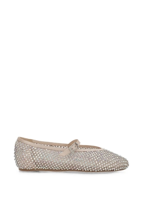 Le Silla crystal-embellished buckle-fastening ballet flats - Neutrals