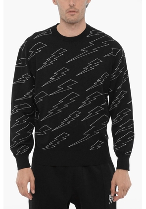 Neil Barrett thunderbolt-embroidered sweater - Black
