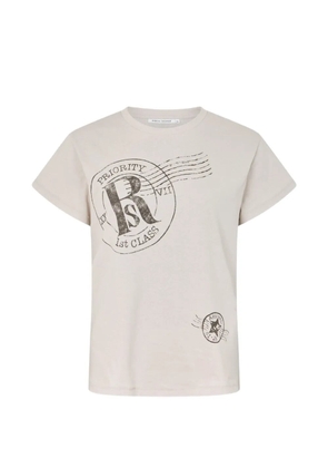 RABENS SALONER logo-print crew-neck T-shirt - Neutrals