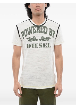 Diesel logo-print slub-cotton T-shirt - Neutrals