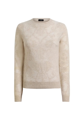 ETRO wool jacquard sweater with placed motif - Neutrals