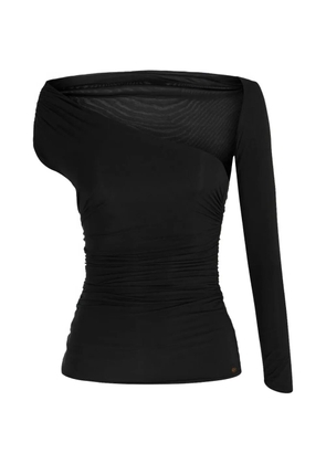 Elisabetta Franchi asymmetric ruched top - Black