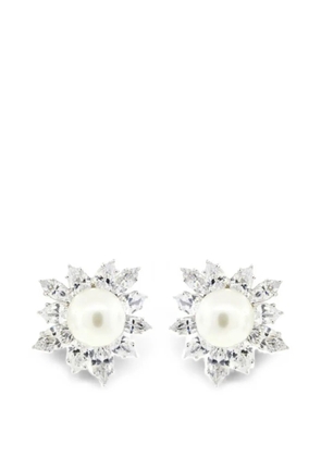 Fantasia by Deserio pearl marquise-cut earrings - Silver