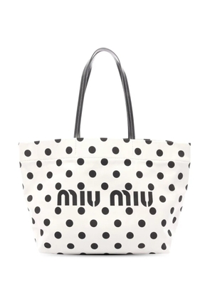Miu Miu Pre-Owned 2010-2026 Printed Canvas tote bag - White