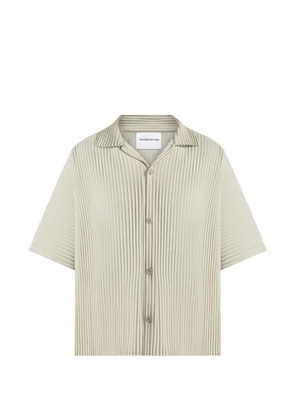 Manière De Voir Justin - pleated boxy shirt - sage - Neutrals