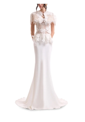 Gemy Maalouf floral-lace bolero - White