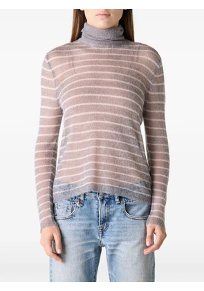 R13 striped turtleneck top - Grey