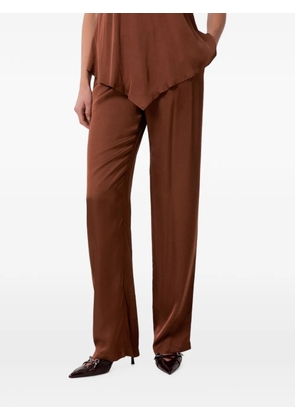 Gaëlle Paris satin-finish wide-leg trousers - Brown