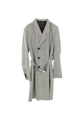 Christian Dior Pre-Owned houndstooth-pattern belted coat - Black