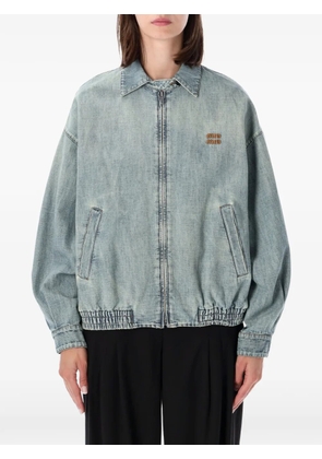 Miu Miu Chambray elasticated-hem denim jacket - Blue