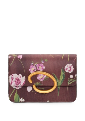 Oscar de la Renta O Pochette floral-print clutch mini bag - Brown