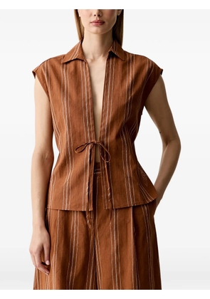Benetton striped tie-fastening top - Brown