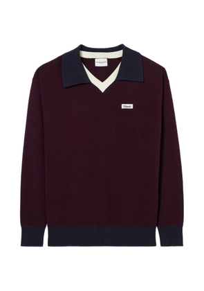 Claudie Pierlot logo-patch V-neck sweater - Red