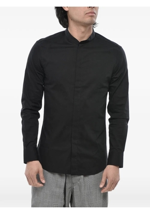 Paolo Pecora mandarin-collar hidden-fastening shirt - Black