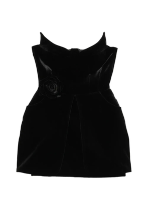 Adamaris rose-detail strapless mini dress - Black