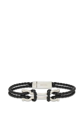 Ferragamo Gancini braided-leather bracelet - Silver