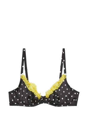 Fleur Du Mal Juliet polka-dot lace-trim bra - Black