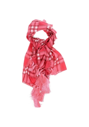 DSQUARED2 checked-pattern tassel-trim scarf - Pink