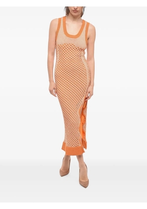 PH5 crochet side-slit maxi dress - Orange