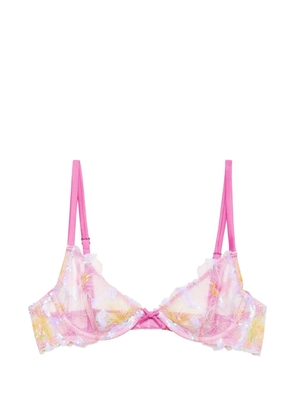 Fleur Du Mal Hibiscus sequin-embellished bra - Pink