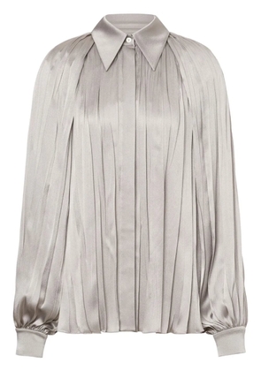 Alberta Ferretti pleated satin shirt - Grey