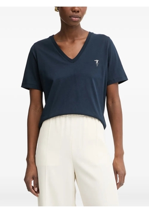 Trussardi logo-print V-neck T-shirt - Blue