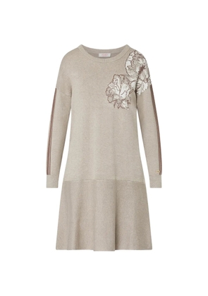 LIU JO short jacquard knit dress - Neutrals