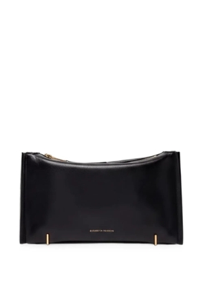 Elisabetta Franchi logo-stamp leather clutch bag - Black