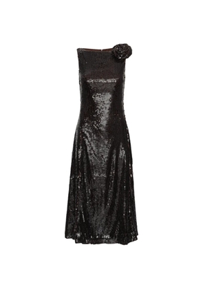 ROTATE BIRGER CHRISTENSEN sequins midi flared dress - Brown