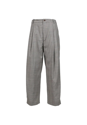 Hed Mayner checked pleated trousers - Grey
