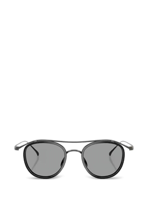 Giorgio Armani double-bridge round-frame sunglasses - Black