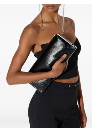 Elisabetta Franchi patent-effect clutch bag - Black