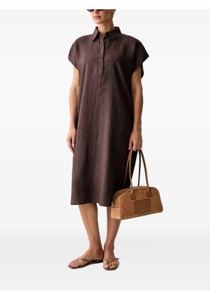 Benetton button-up shirt-style midi dress - Brown