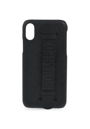 DSQUARED2 logo-detail leather iPhone case - Black