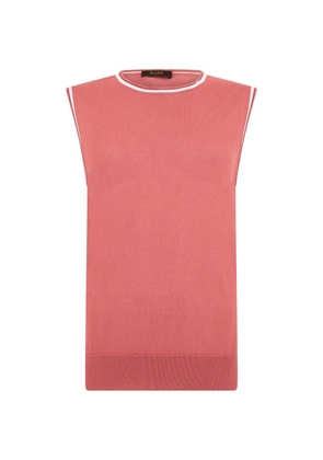 Moorer sleeveless contrast-trim sweater - Pink