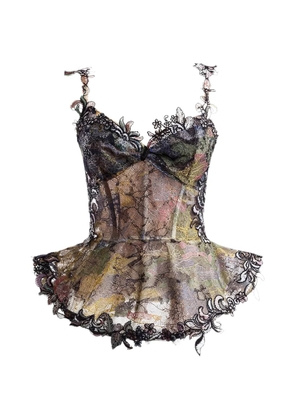 Gemy Maalouf embroidered peplum corset - Black