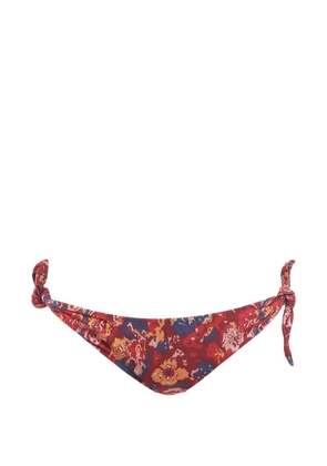 ISABEL MARANT floral-motif side-tie bikini bottoms - Red
