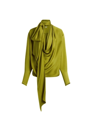 Balmain draped silk chiffon blouse - Green