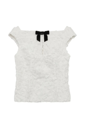 SHUSHU/TONG textured bow-detail top - White