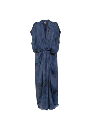 Giorgio Armani floral-print midi dress - Blue