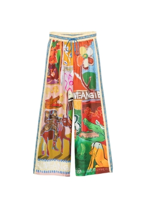ALEMAIS Mlak graphic-print palazzo pants - Orange