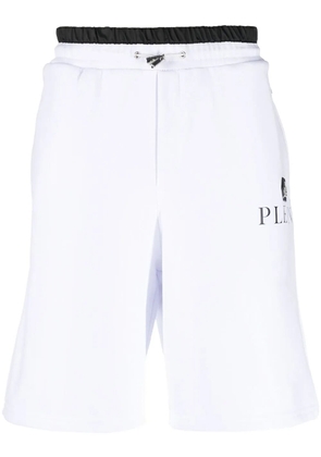 Philipp Plein logo-plaque track shorts - White