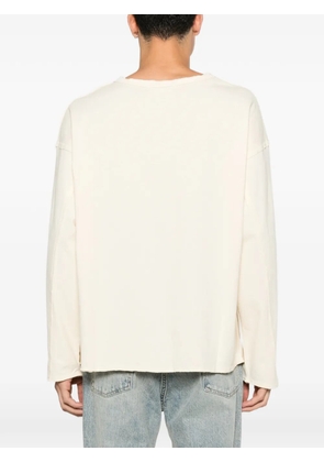 FOUND raw-edge long-sleeve T-shirt - Neutrals