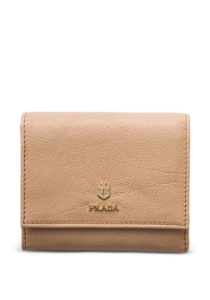 Prada small leather wallet - Neutrals