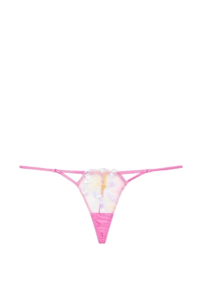 Fleur Du Mal Hibiscus sequin g-string - Pink
