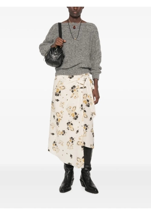 ISABEL MARANT braided-trim knitted sweater - Grey